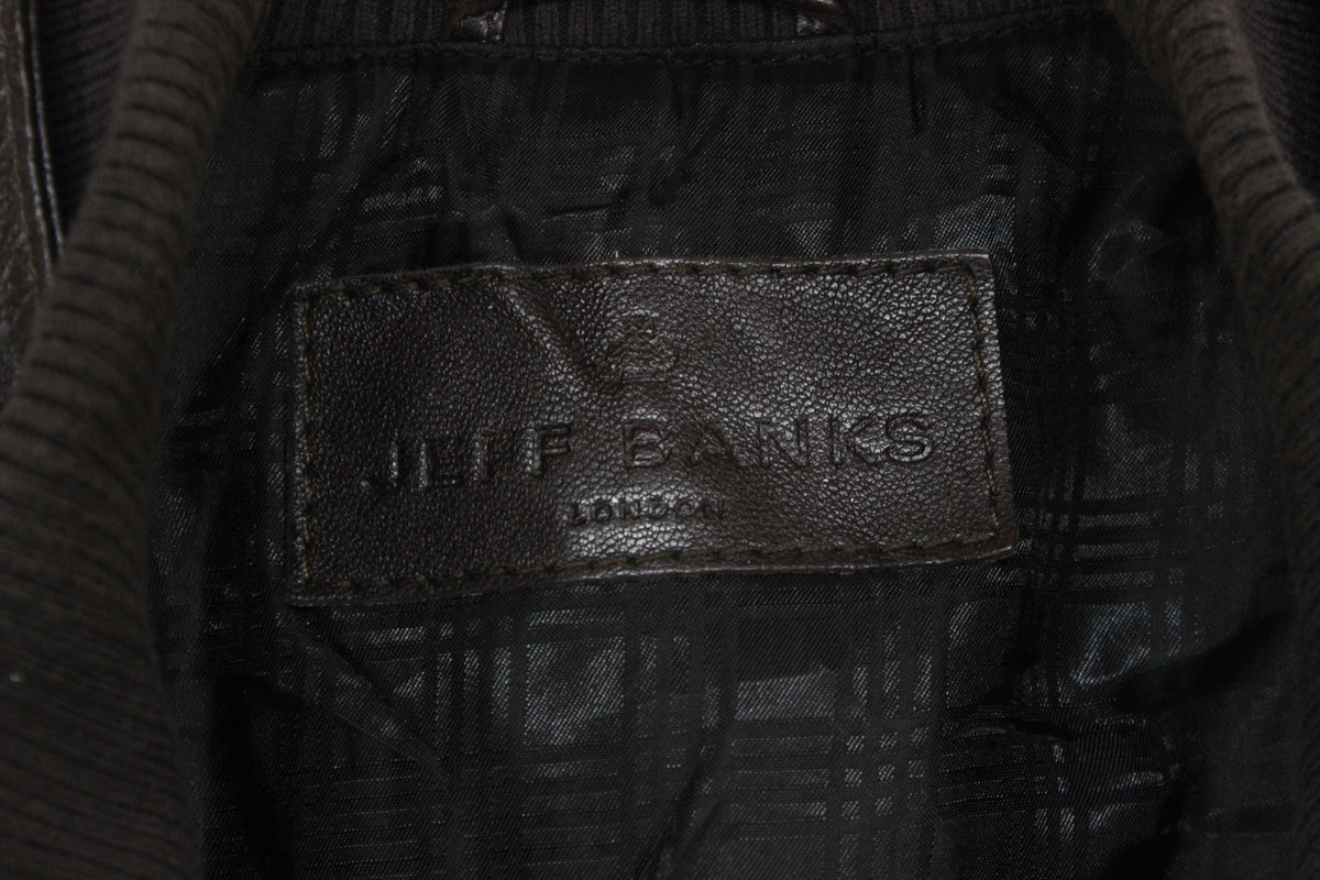 Mens Leather Jacket Full Zip Utility