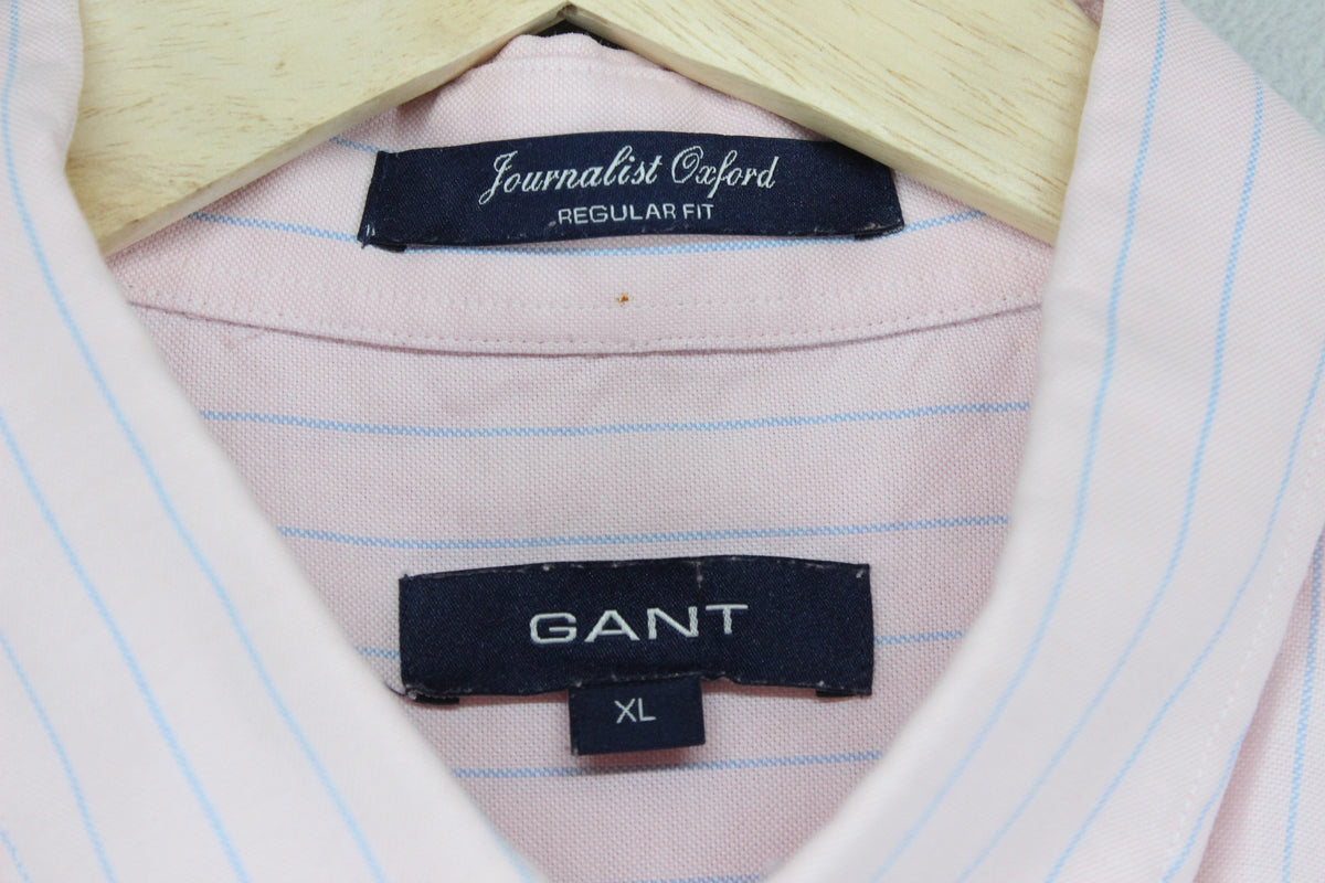 Mens Oxford Shirt Regular Fit Button Up Striped