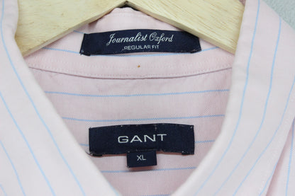 Mens Oxford Shirt Regular Fit Button Up Striped