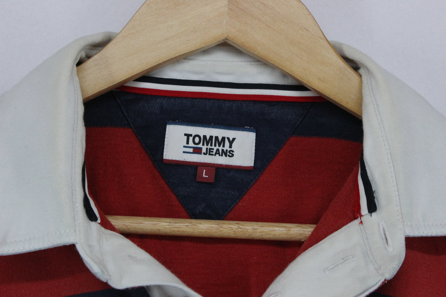 Mens Striped Rugby Shirt Long Sleeve Collar