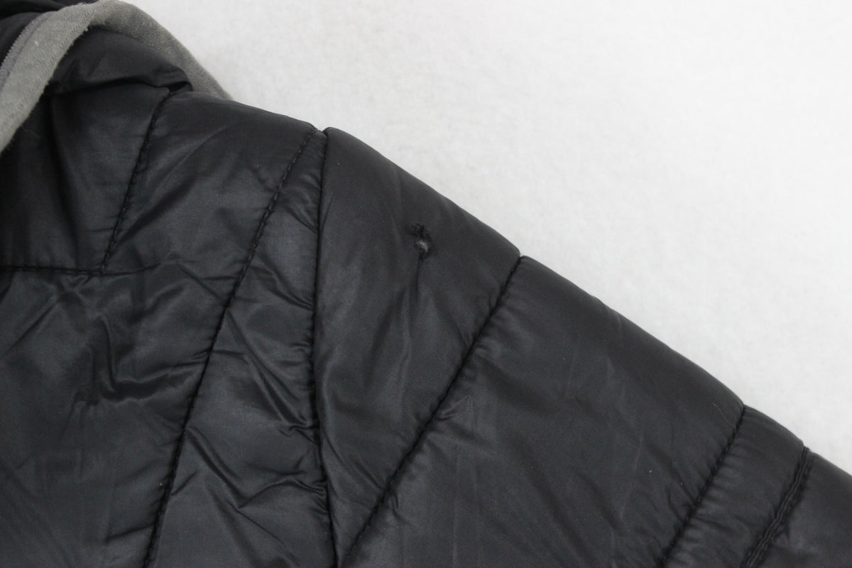 Mens Quilted Jacket Hooded Winter Outdoor