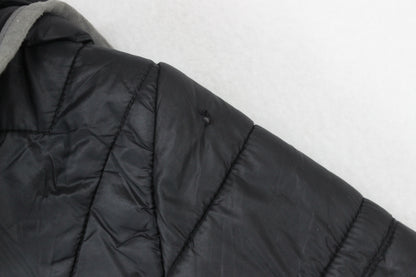 Mens Quilted Jacket Hooded Winter Outdoor