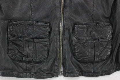 Womens Leather Motorcycle Jacket Full Zip