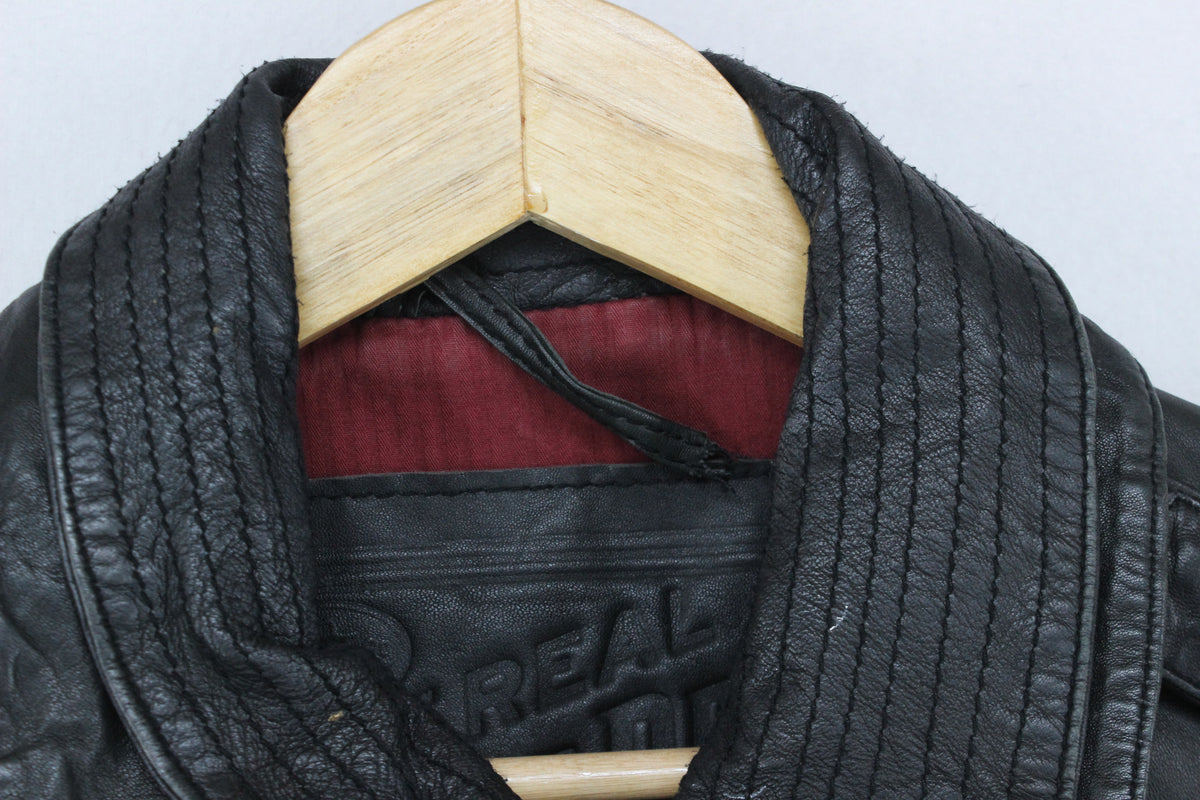 Womens Leather Motorcycle Jacket Full Zip