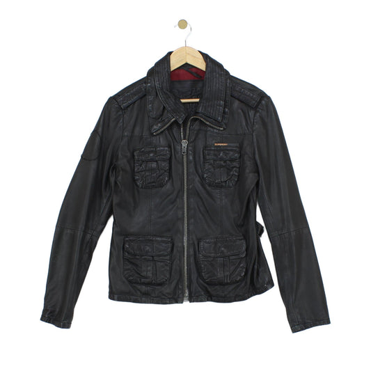 Womens Leather Motorcycle Jacket Full Zip