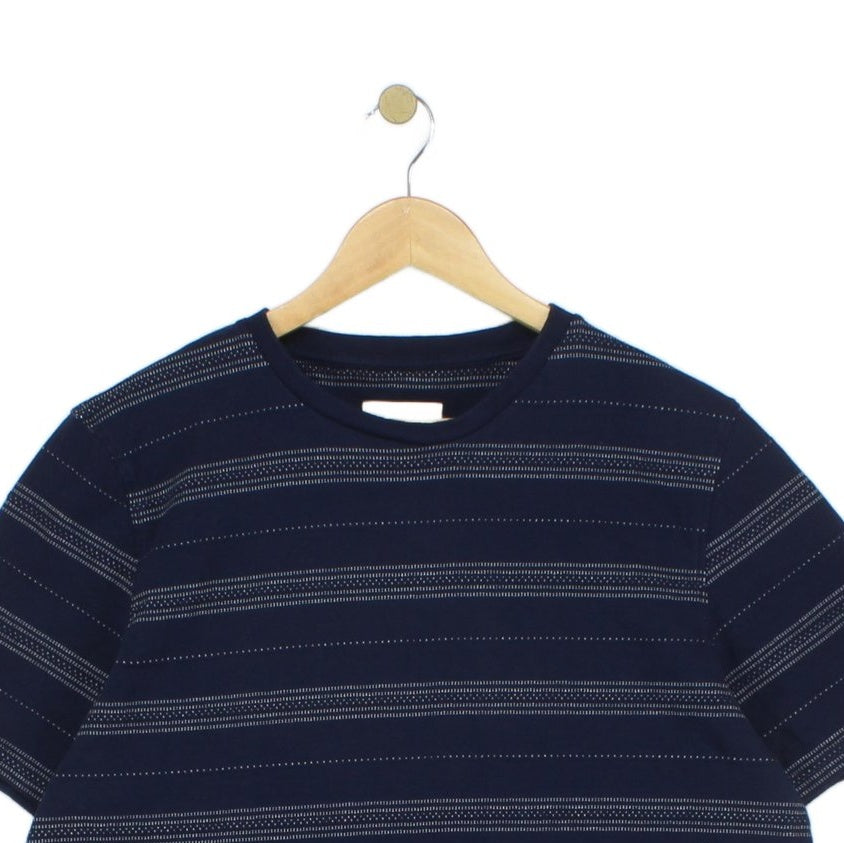 Mens Striped T-Shirt Short Sleeve Crew Neck