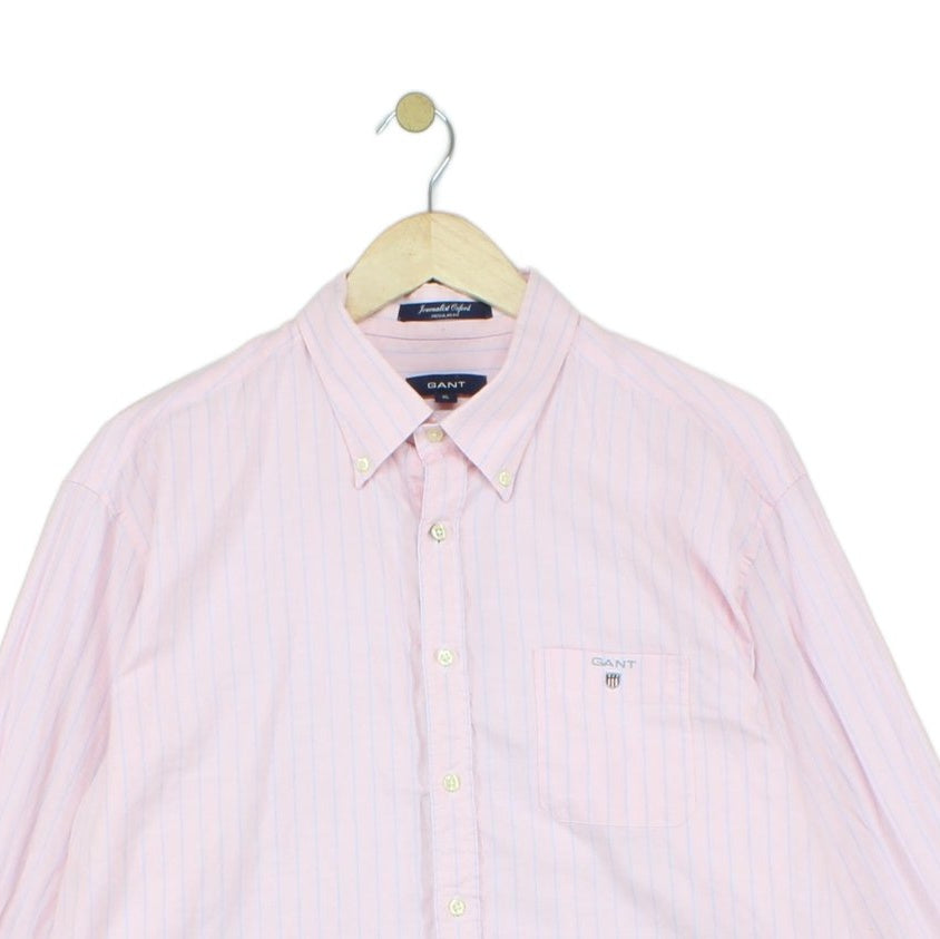 Mens Oxford Shirt Regular Fit Button Up Striped