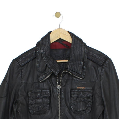 Womens Leather Motorcycle Jacket Full Zip
