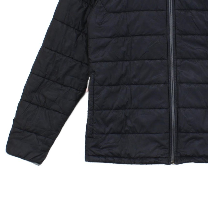 Mens Quilted Jacket Hooded Winter Outdoor