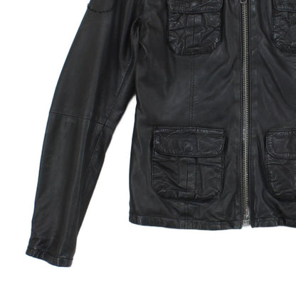 Womens Leather Motorcycle Jacket Full Zip