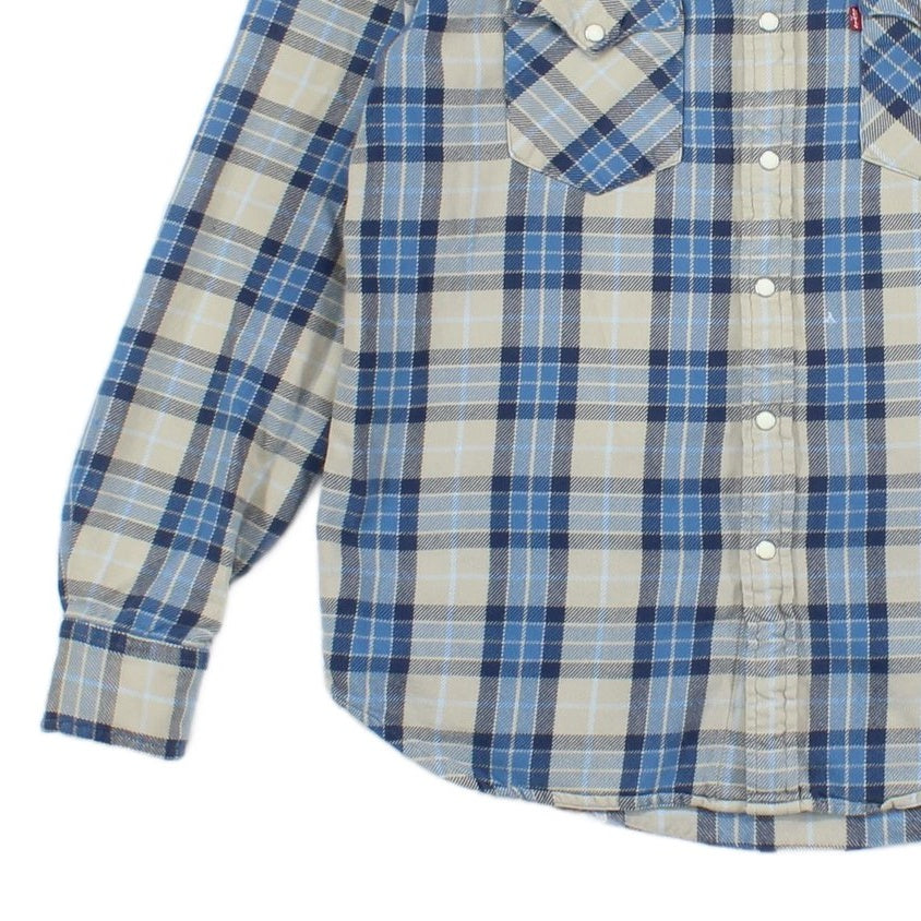 Mens Plaid Shirt Snap Button Up