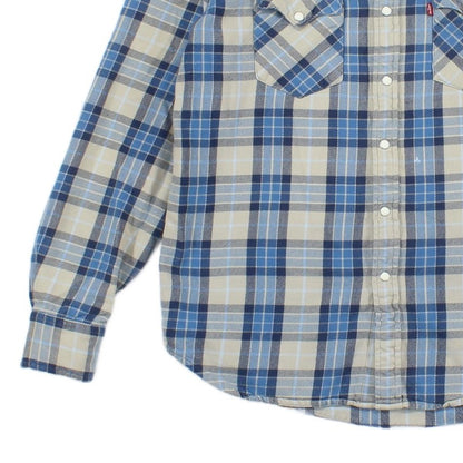 Mens Plaid Shirt Snap Button Up