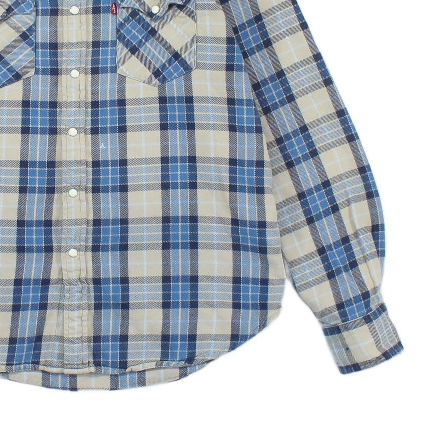 Mens Plaid Shirt Snap Button Up