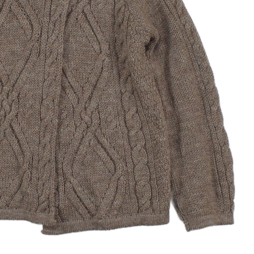 Womens Cable Knit Cardigan Button Collar
