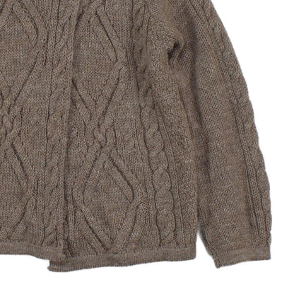 Womens Cable Knit Cardigan Button Collar