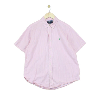 Mens Striped Shirt Short Sleeve Custom Fit
