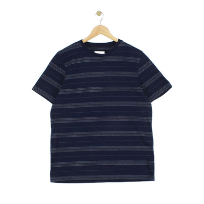 Mens Striped T-Shirt Short Sleeve Crew Neck
