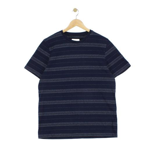 Mens Striped T-Shirt Short Sleeve Crew Neck