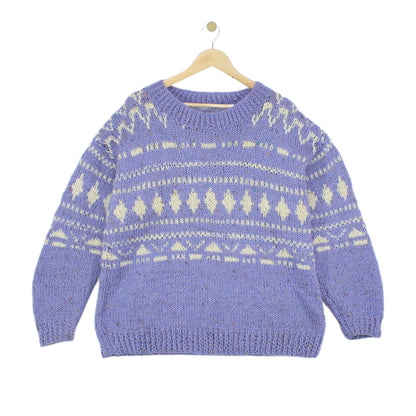 Womens Fair Isle Jumper Chunky Knit Knit