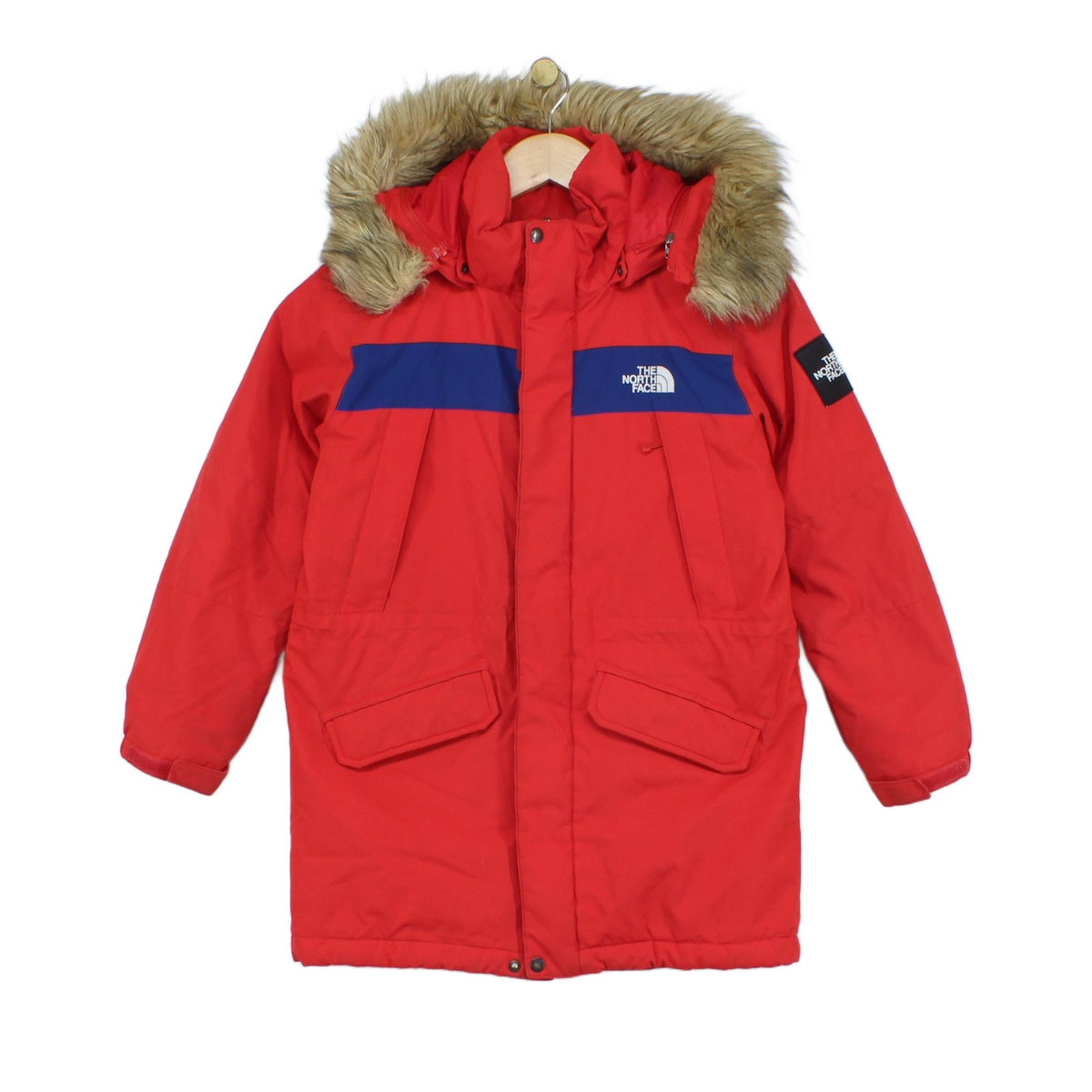Boys Down Parka Coat Faux Fur Hooded Full Zip