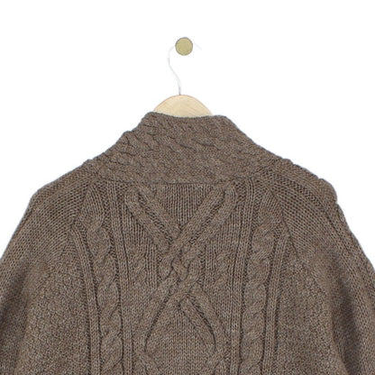 Womens Cable Knit Cardigan Button Collar