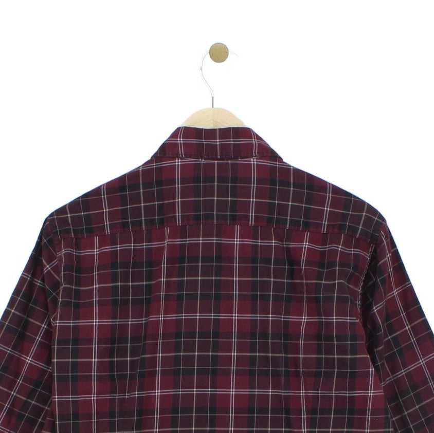 Mens Plaid Shirt Button Up Long Sleeve Tailored Fit