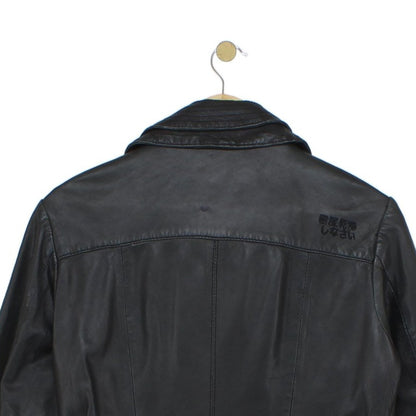 Womens Leather Motorcycle Jacket Full Zip