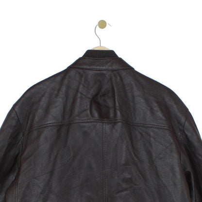 Mens Leather Jacket Full Zip Utility