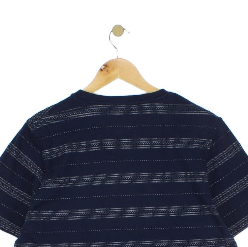 Mens Striped T-Shirt Short Sleeve Crew Neck