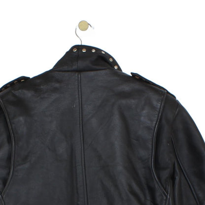 Mens Leather Biker Jacket Studded