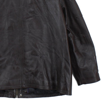 Mens Leather Jacket Full Zip Utility