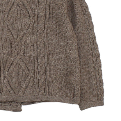 Womens Cable Knit Cardigan Button Collar