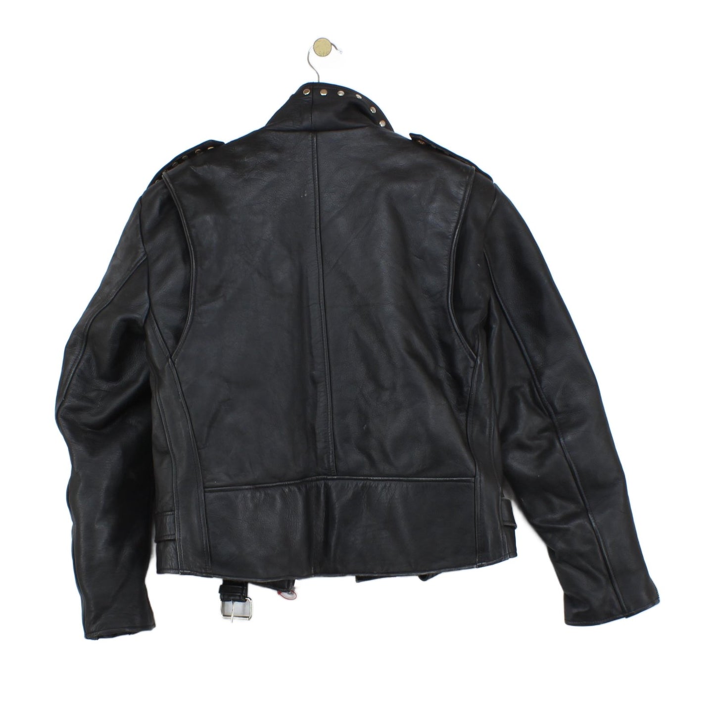 Mens Leather Biker Jacket Studded