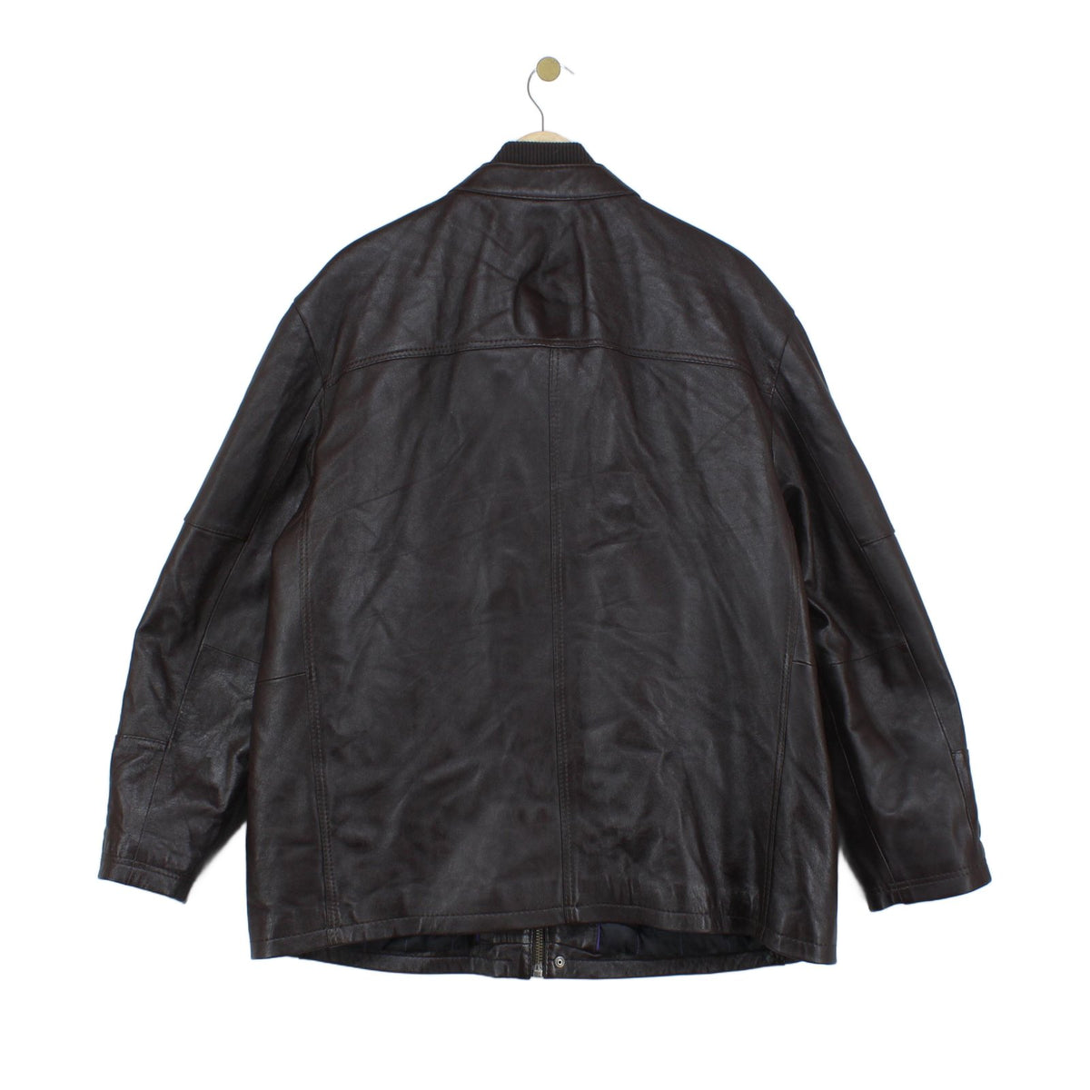 Mens Leather Jacket Full Zip Utility