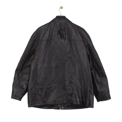 Mens Leather Jacket Full Zip Utility