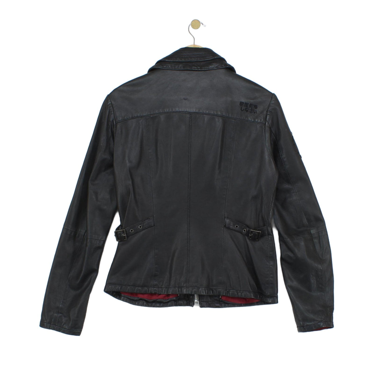 Womens Leather Motorcycle Jacket Full Zip