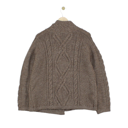 Womens Cable Knit Cardigan Button Collar