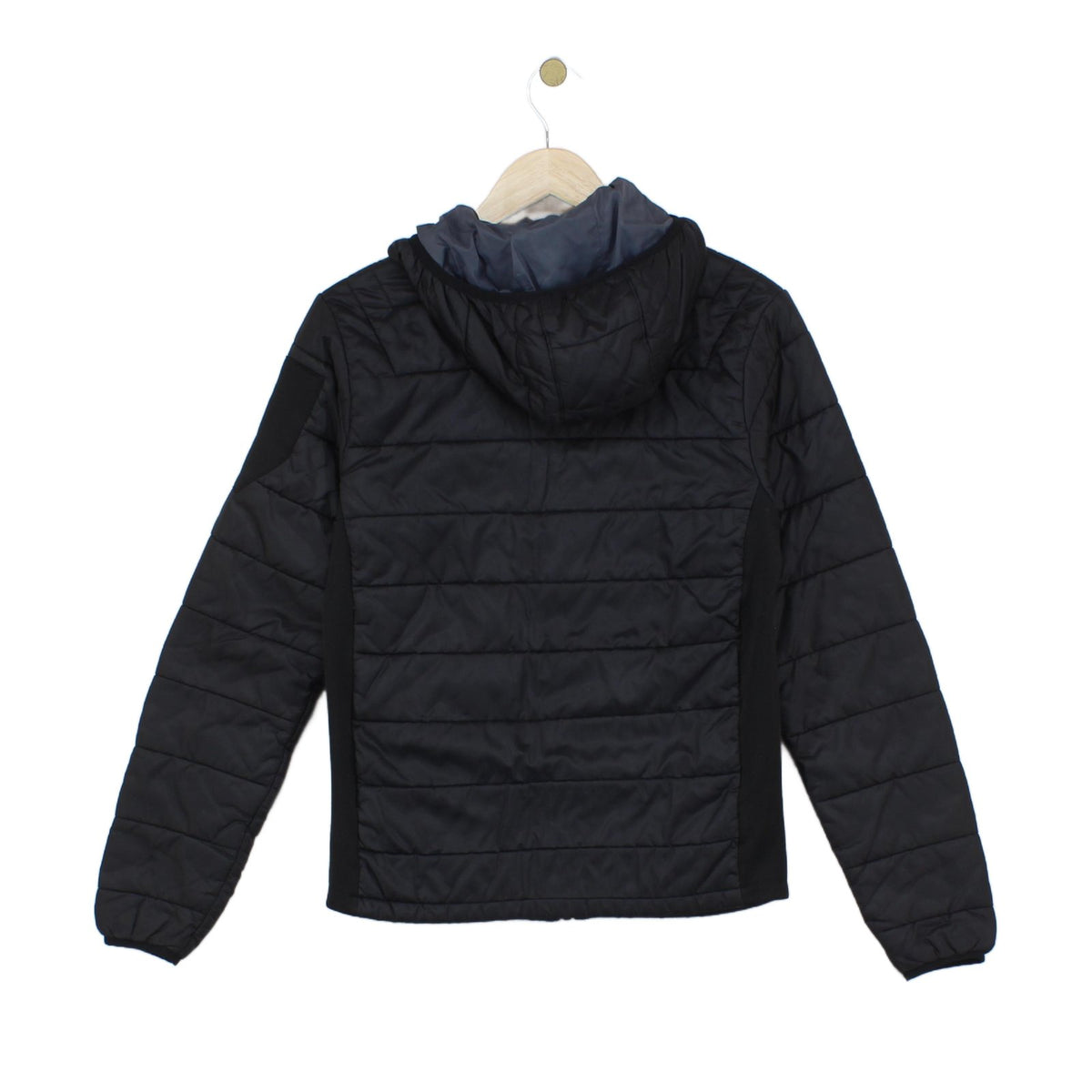 Mens Quilted Jacket Hooded Full Zip Outdoor