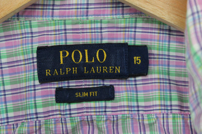 Mens Plaid Shirt Slim Fit Button Up