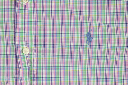 Mens Plaid Shirt Slim Fit Button Up