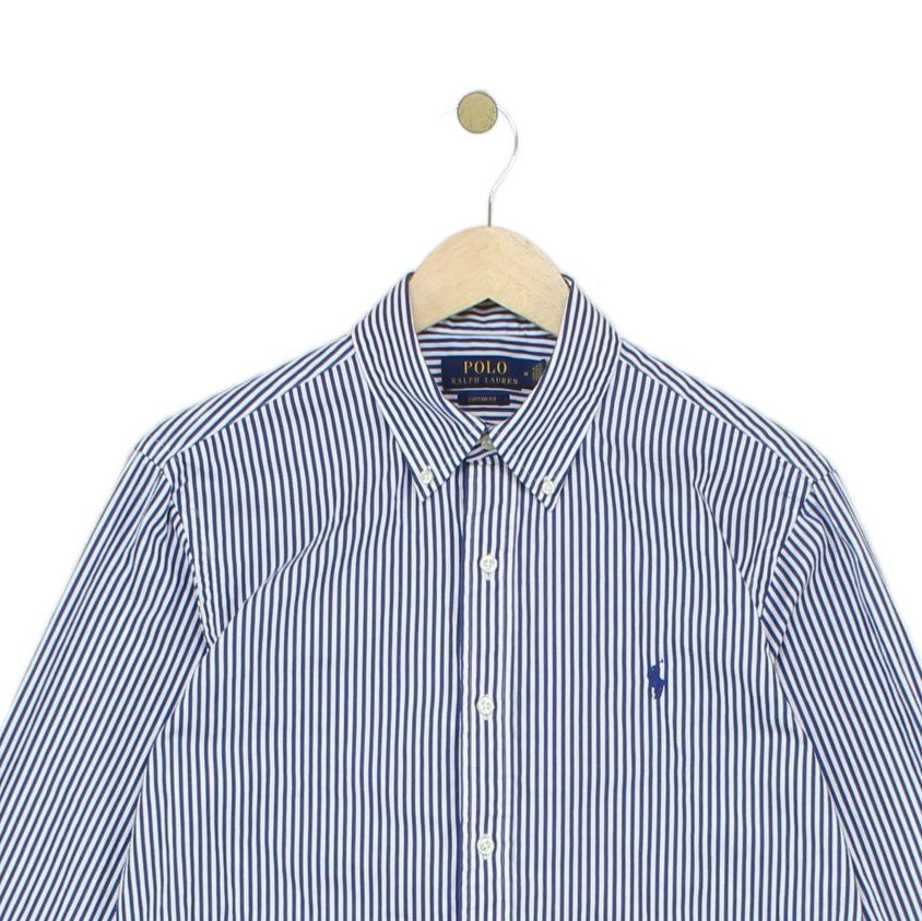 Mens Striped Shirt Custom Fit Button Down Long Sleeve