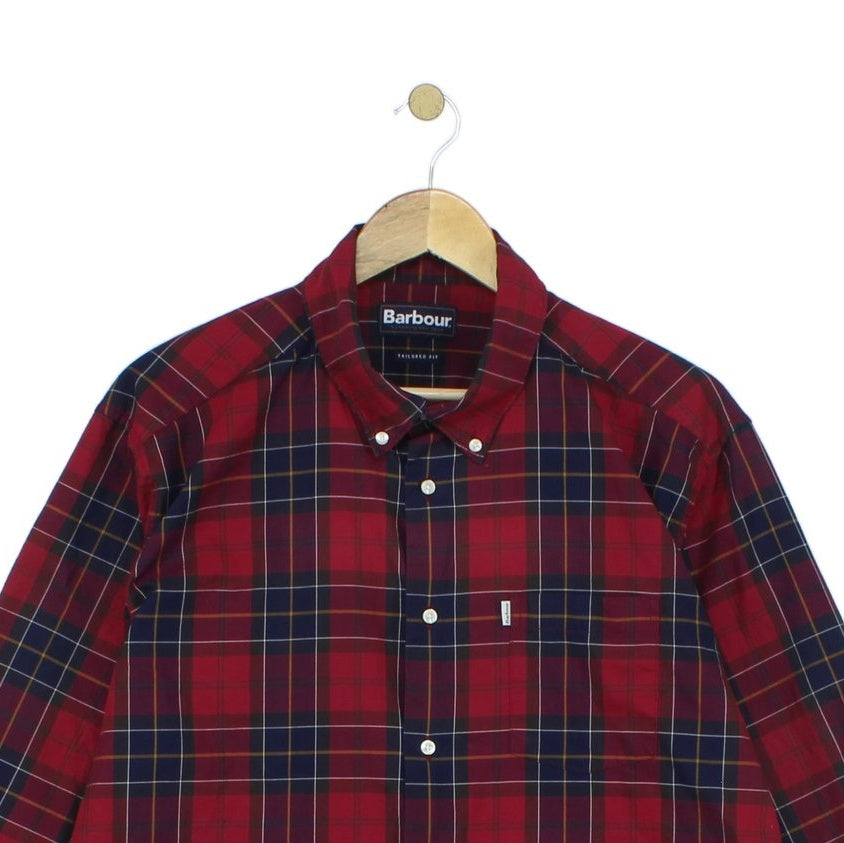 Mens Plaid Shirt Long Sleeve Button Down