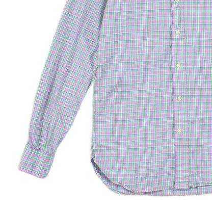 Mens Plaid Shirt Slim Fit Button Up