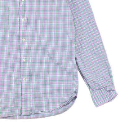 Mens Plaid Shirt Slim Fit Button Up