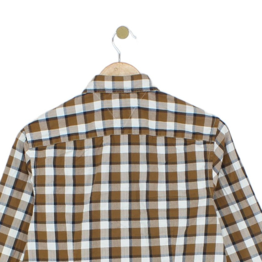 Mens Plaid Shirt Casual Button Up Slim Fit