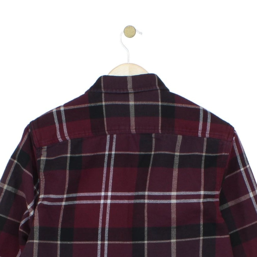 Mens Flannel Plaid Shirt Long Sleeve Check Heavyweight