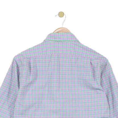 Mens Plaid Shirt Slim Fit Button Up