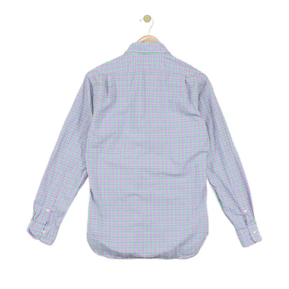 Mens Plaid Shirt Slim Fit Button Up