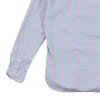 Mens Plaid Shirt Slim Fit Button Up
