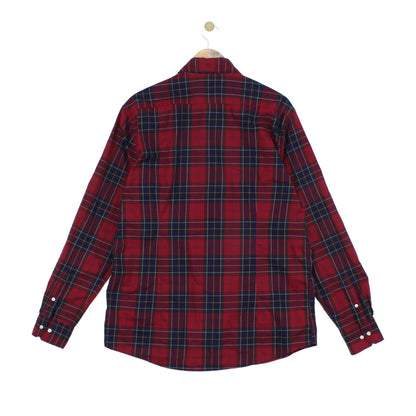 Mens Plaid Shirt Long Sleeve Button Down
